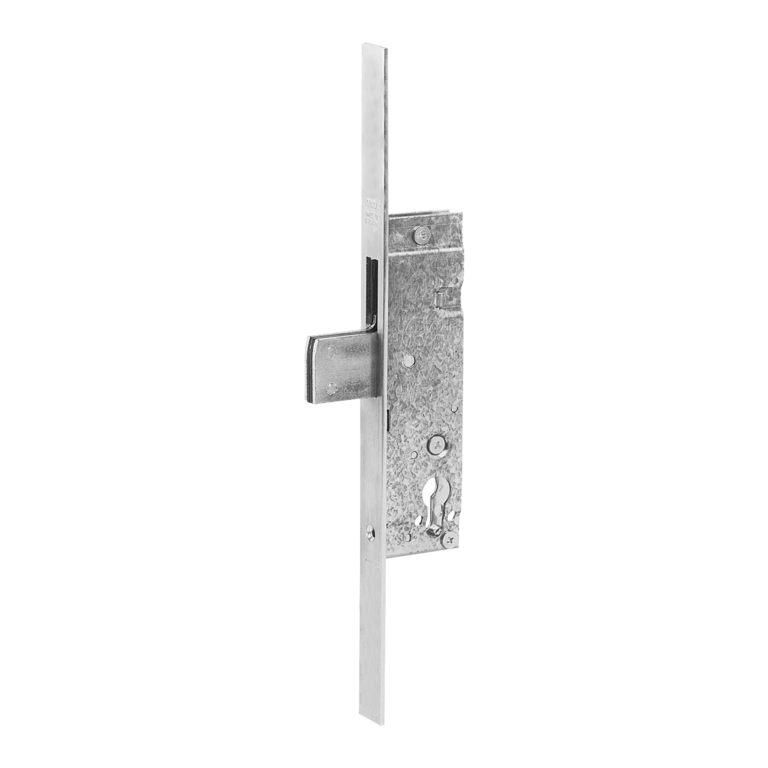 Zamek wpuszczany z opadajacym ryglem do drzwi profilowych